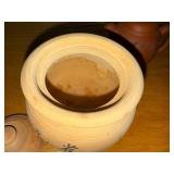 Chinese Clay Teapot and Lidded Jar with Calligraphy