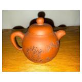 Chinese Clay Teapot and Lidded Jar with Calligraphy