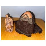 Pair of Unique Artisan Sculptures, Mixed-Media and Clay, Signed 1971