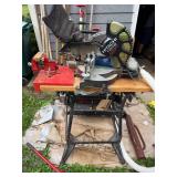 Hitachi C10FCH2 Laser Compound Miter Saw with Stand and Porter-Cable Sander