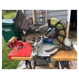 Hitachi C10FCH2 Laser Compound Miter Saw with Stand and Porter-Cable Sander