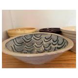 Set of 4 Vintage Stoneware Mixing Bowls Including McCoy and Handcrafted Designs