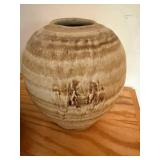 Handmade Pottery Bowl and Vase Set with Artist Signatures