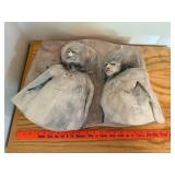 Padgett 1982 Signed Ceramic Sculpture of Two Abstract Figures