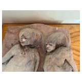Padgett 1982 Signed Ceramic Sculpture of Two Abstract Figures