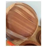 Collection of Wooden Bowls, Plates, and Kitchenware