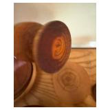 Collection of Wooden Bowls, Plates, and Kitchenware