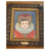 Framed Portrait Painting of Hazel de Medici with Ornate Gilt Frame