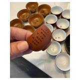 Japanese Tea Cup and Bowl Set with Lacquer Plates and Wooden Bowls