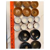 Japanese Tea Cup and Bowl Set with Lacquer Plates and Wooden Bowls