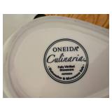 Decorative Lot: Oneida Stoneware Pitcher, Silver-Plated Goblet, and Conch Shell