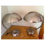Pair of Brushed Metal Modern Table Lamps