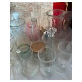 Mixed Collection of Vintage and Modern Glass Vases, Bottles, and Jars
