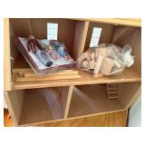 Wooden Log Cabin Dollhouse with My Family Dolls and Accessories