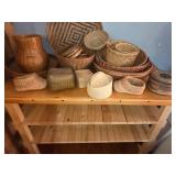Collection of Woven Baskets in Various Shapes and Sizes