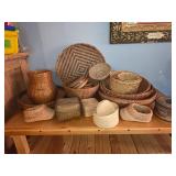 Collection of Woven Baskets in Various Shapes and Sizes