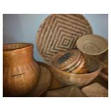 Collection of Woven Baskets in Various Shapes and Sizes