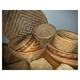 Collection of Woven Baskets in Various Shapes and Sizes