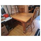Wood Dining Table with 4 Matching Wooden Chairs