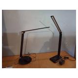 Set of 2 Adjustable LED Desk Lamps with Power Adapter