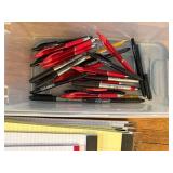 Large Office Supplies Lot with Tape, Pens, Sticky Notes, and Legal Pads