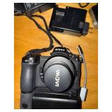 Nikon Camera with Laowa Lens, Vello BG-N21 Grip, Case, and Accessories