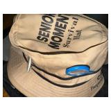 Senior Moment Survival Hat with Accessories and Black Backpack