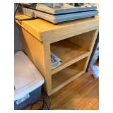 Solid Wood Utility Cart with Shelf and Compartment 28x25 Inches - Shelf only, contents not included