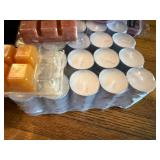 Lot of Assorted Tealight Candles, Wax Melts, Small Candles, and Note Cards