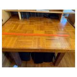 Wood Parsons-Style Desk with Shelving Unit