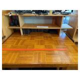 Wood Parsons-Style Desk with Shelving Unit