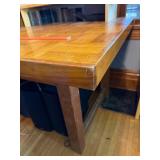 Wood Parsons-Style Desk with Shelving Unit