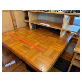 Wood Parsons-Style Desk with Shelving Unit