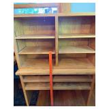 Large Oak Adjustable Bookshelf with Multiple Shelves
