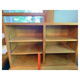 Large Oak Adjustable Bookshelf with Multiple Shelves