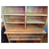 Large Oak Adjustable Bookshelf with Multiple Shelves