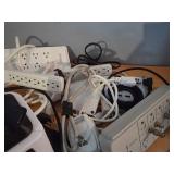 Assorted Power Strips and Surge Protectors with Tower Extension