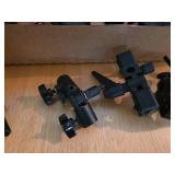 Collection of Camera Mounts, Clamps, and Extendable Monopod