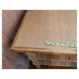 Wooden Work Table with Two Lower Slat Shelves