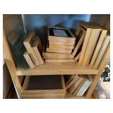 Collection of Wooden Picture Frames and Glass Panels