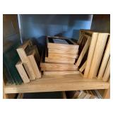 Collection of Wooden Picture Frames and Glass Panels