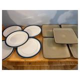 Set of 10 Dinner Plates - Nitto Meadow-Stone and HomeTrends Mixed