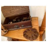 Vintage Wood-Cased Tube Radio Receiver with Exterior Coil