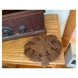 Vintage Wood-Cased Tube Radio Receiver with Exterior Coil