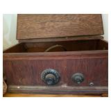 Vintage Wood-Cased Tube Radio Receiver with Exterior Coil