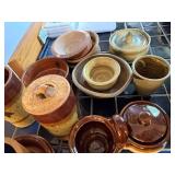 Collection of Handmade Stoneware Pottery Bowls, Cups, and Containers