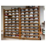 Collection of Metal Tins with Assorted Woodworking Tools