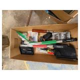 Box of Assorted Hand Tools and Hobby Knife Set