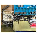 Assorted Tap and Die Set with Multiple Pieces in Metal Storage Boxes