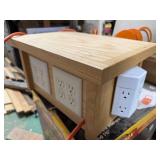 Custom Wood Power Outlet Box with Switches and USB Adapter
